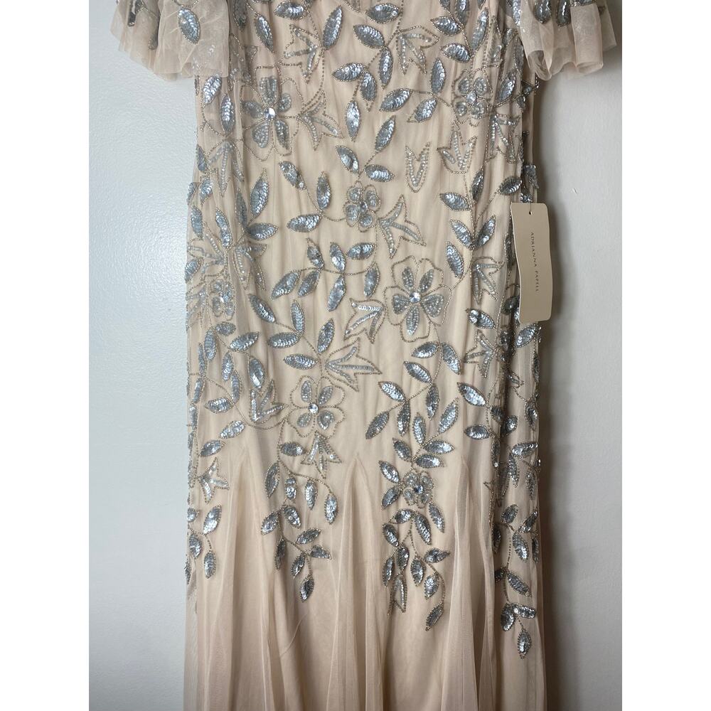 NWT ADRIANNA PAPELL DRESS GOWN MOTHER OF THE BRIDE FORMAL EVENING WEDDING GUEST - Picture 10 of 16
